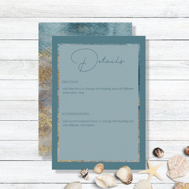 Carte D'accompagnement Détails de mariage abstrait de plage moderne sarce (Créateur téléchargé)