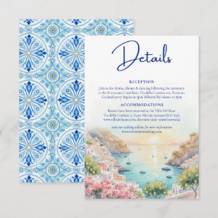 Carte D'accompagnement Détails de mariage aquarelle Amalfi Coast Amore 