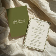 Détails de mariage argent ancien vert olive vintag