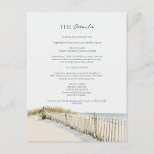 Carte D'accompagnement Détails de mariage au bord de la plage de Cape Cod