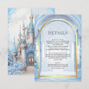 Carte D'accompagnement Détails de mariage au château de conte de fées flo