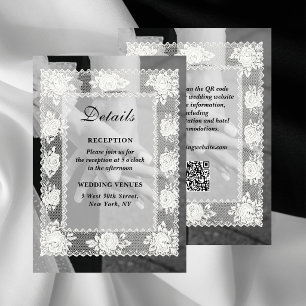 Carte D'accompagnement Détails de mariage avec code QR Photo Timeless Lac