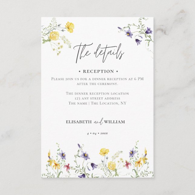 Carte D'accompagnement Détails de mariage avec QR Code élégant pour l'héb (Devant)