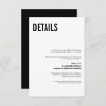 Détails de mariage avec une typographie simple et