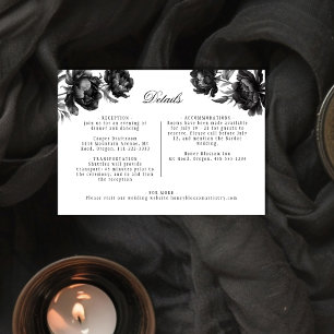 Carte D'accompagnement Détails de mariage blanc classique gothique