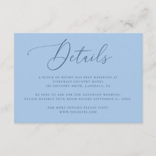 Carte D'accompagnement Détails de mariage Bleu ciel pastel   Informations