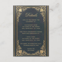 Détails de mariage Blue Elegant - Vintage Gold Scr