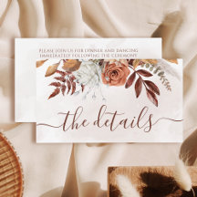 Détails de mariage bohème automnal Terracotta Rust