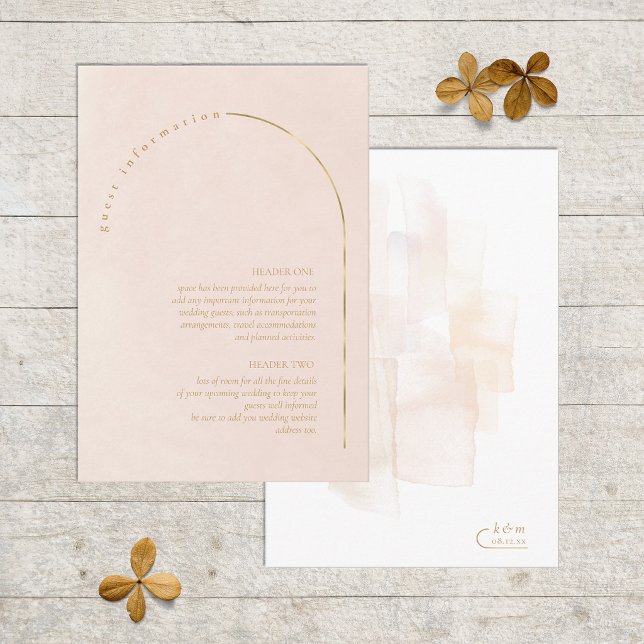 Carte D'accompagnement Détails de mariage Boho Oasis Blush ID959 (Créateur téléchargé)
