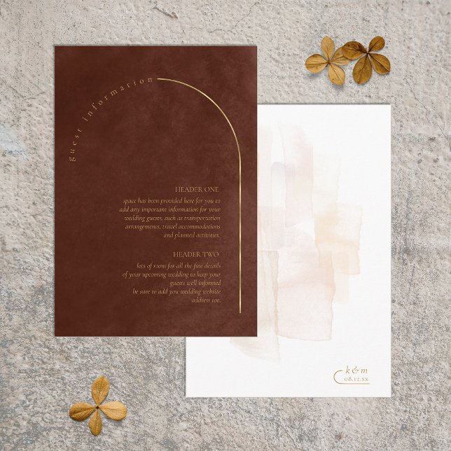 Carte D'accompagnement Détails de mariage Boho Oasis Umber ID959 (Créateur téléchargé)