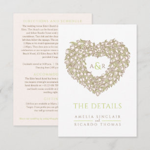 Carte D'accompagnement Détails de mariage bouquet de tulipes monogramme v