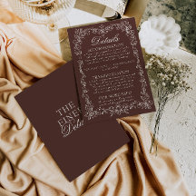 Détails de mariage brun chocolat vintage à l'ancie