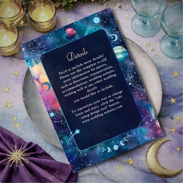 Carte D'accompagnement Détails de mariage céleste de phase de lune de gal (Créateur téléchargé)