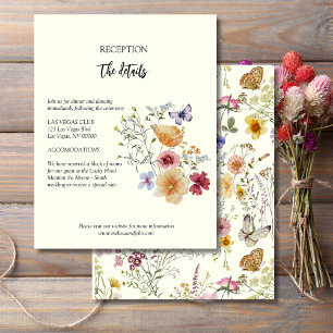 Carte D'accompagnement Détails de mariage champêtre bohème aux fleurs sau