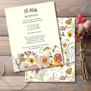 Carte D'accompagnement Détails de mariage champêtre bohème aux fleurs sau