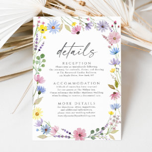 Carte D'accompagnement Détails de mariage champêtre de jardin bohème roma