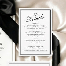 Détails de mariage classique formel noir et blanc
