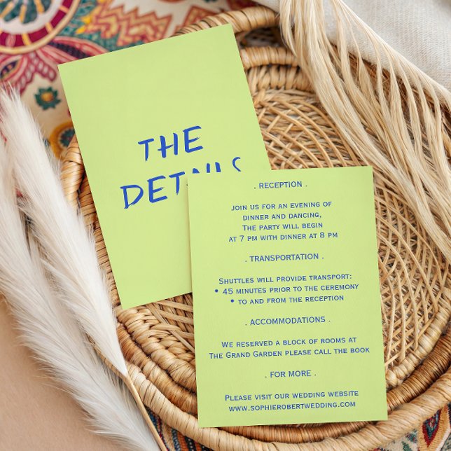 Carte D'accompagnement Détails de mariage colorés modernes (Créateur téléchargé)