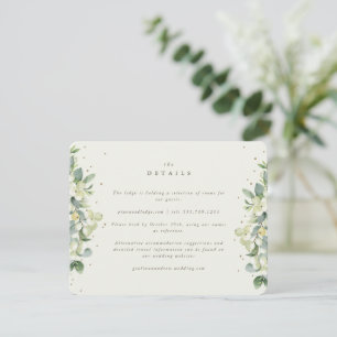 Carte D'accompagnement Détails de mariage crème à la symphorine et au euc