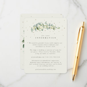 Carte D'accompagnement Détails de mariage Crème de Symphorine + Tige d'Eu