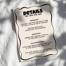 Détails de mariage crème écrits à la main rétro gr