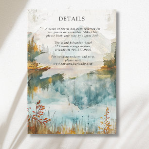 Carte D'accompagnement Détails de mariage d'automne montagneux vintage