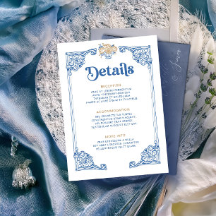 Carte D'accompagnement Détails de mariage de cadre antique de chinoiserie