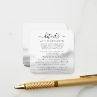 Carte D'accompagnement Détails de mariage de calligraphie de brouillard d