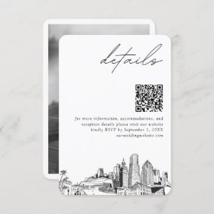 Carte D'accompagnement Détails de mariage de destination Miami Code QR Pe