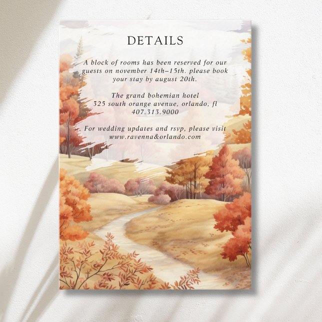 Carte D'accompagnement Détails de mariage de feuilles de chemin forestier (Créateur téléchargé)