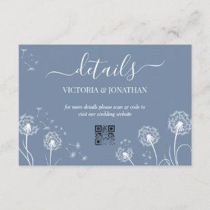 Carte D'accompagnement Détails de mariage de fleur de prairie simple