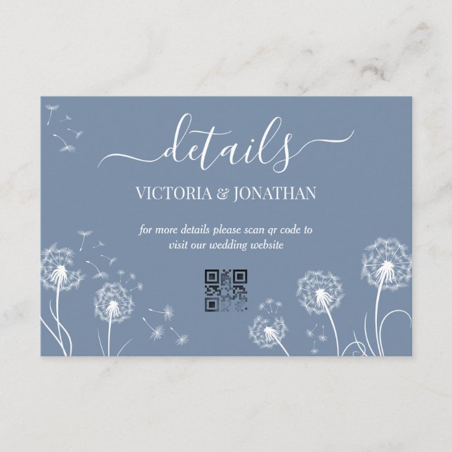 Carte D'accompagnement Détails de mariage de fleur de prairie simple (Devant)