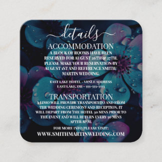 Carte D'accompagnement Détails de mariage de fleurs magnifiques en gras p