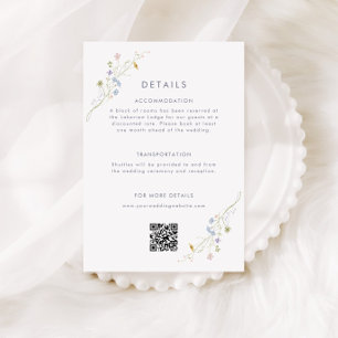 Carte D'accompagnement Détails de mariage de fleurs sauvages pastel fanta