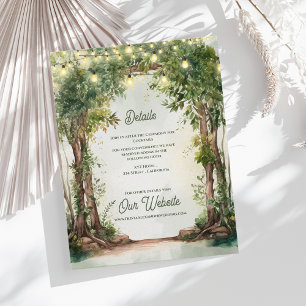 Carte D'accompagnement Détails de mariage de guirlandes de jardin enchant