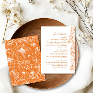 Carte D'accompagnement Détails de mariage de jardin floral simple en cuiv