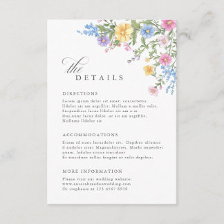 Carte D'accompagnement Détails de mariage de jardin orné de pastel doux d