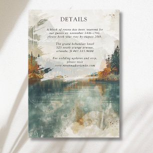 Carte D'accompagnement Détails de mariage de lac de montagne à l'aquarell