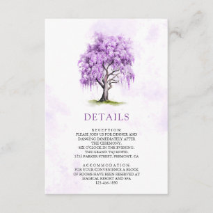 Carte D'accompagnement Détails de mariage de l'arbre floral de glycine vi