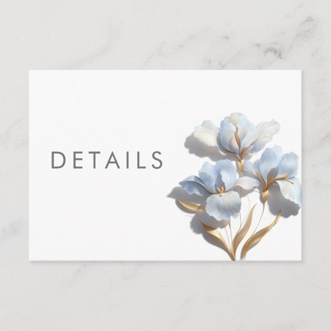 Carte D'accompagnement Détails de mariage de lys stylisé 3D (Devant)
