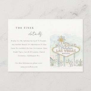 Carte D'accompagnement Détails de mariage de paysage de Las Vegas Nevada