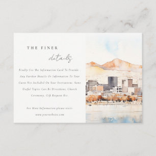 Carte D'accompagnement Détails de mariage de paysage de Salt Lake City Ut