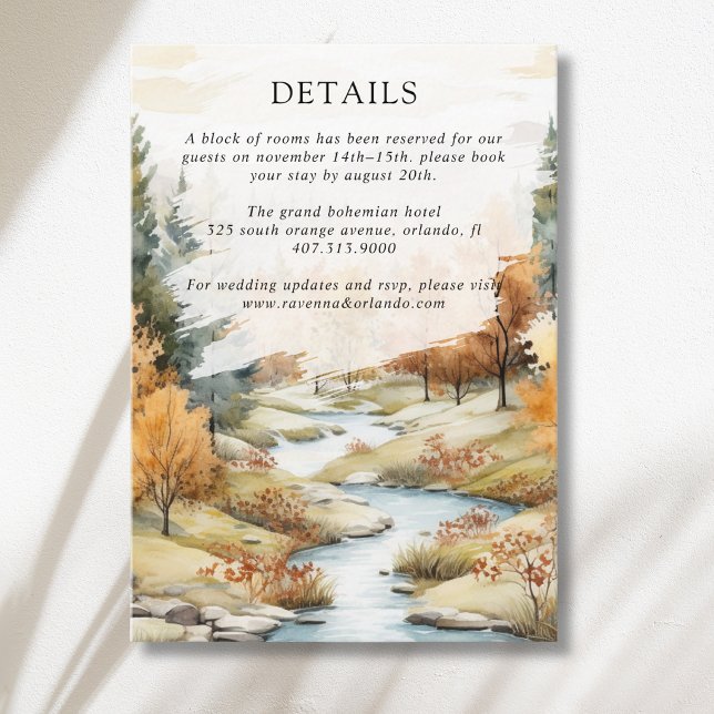 Carte D'accompagnement Détails de mariage de paysage forestier de rivière (Créateur téléchargé)