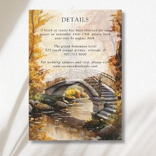 Carte D'accompagnement Détails de mariage de pierre rustique d'automne de