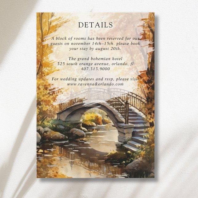 Carte D'accompagnement Détails de mariage de pierre rustique d'automne de (Créateur téléchargé)