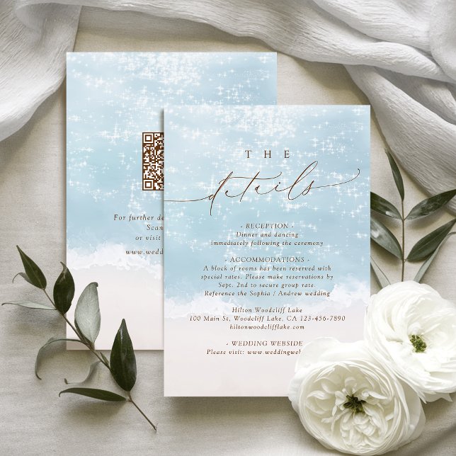 Carte D'accompagnement Détails de mariage de plage Cœurs de sable de scri (Modern Script Sand Hearts Beach Wedding Details Enclosure Card)