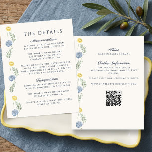 Carte D'accompagnement Détails de mariage d'hydrangea de jardin de campag