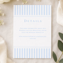 Détails de mariage élégant classique à rayures ble