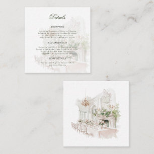 Carte D'accompagnement Détails de mariage élégant dans un manoir avec jar