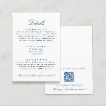 Détails de mariage élégant Info hôtel Code QR
